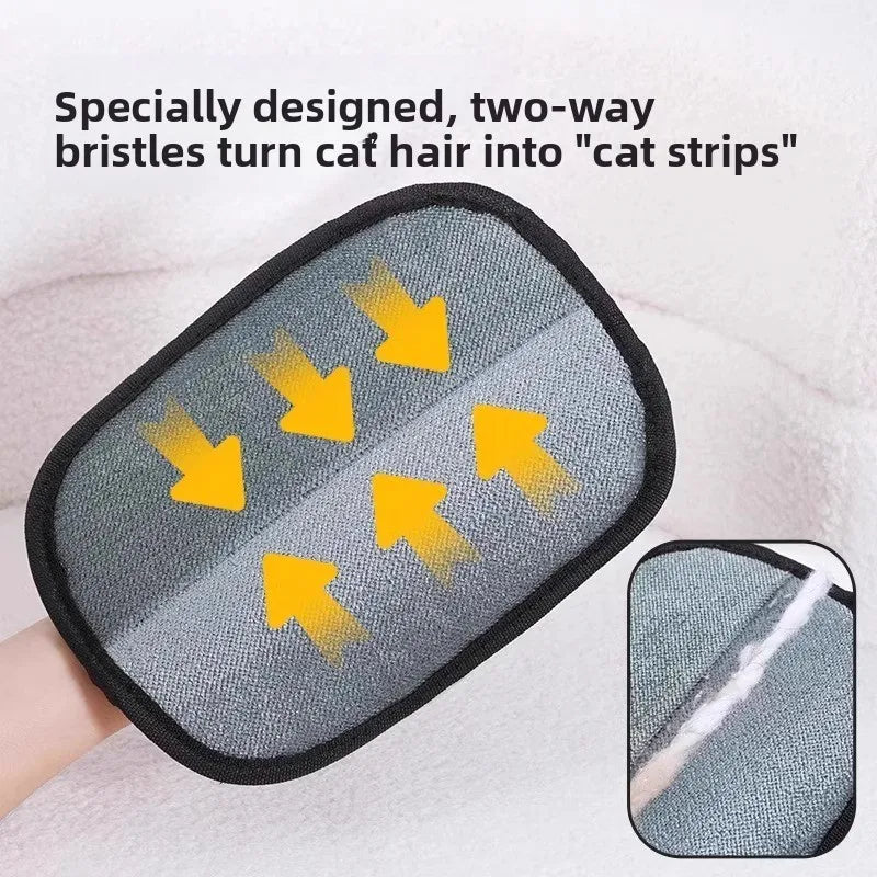 Pet Hair Remover Glove - Reusable Dog Cat Grooming & Deshedding Glove for Furniture & Car - Washable Hair Removal