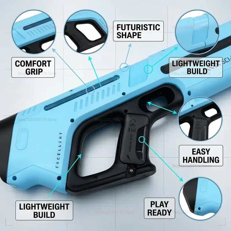 Electric Water Guns for Adults Powerful Squirt Automatic Suction Water Storage Gun Blasters Summer Pool Outdoor Game Toy Gift
